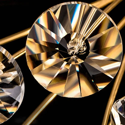 MINUET Lustre en cristal 12x G9, diamètre 60 cm, or brillant, hauteur réglable