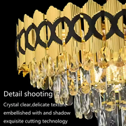 PIERREFONDS Lustre Nobile en Cristal 5xE14, diamètre 38,5 cm, doré brillant, hauteur réglable