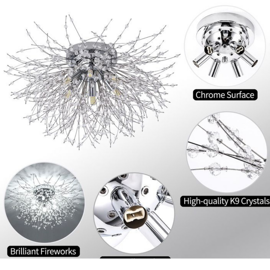 Lustre en cristal RONDO Vivace, 5x G9, diamètre 40cm, argent brillant