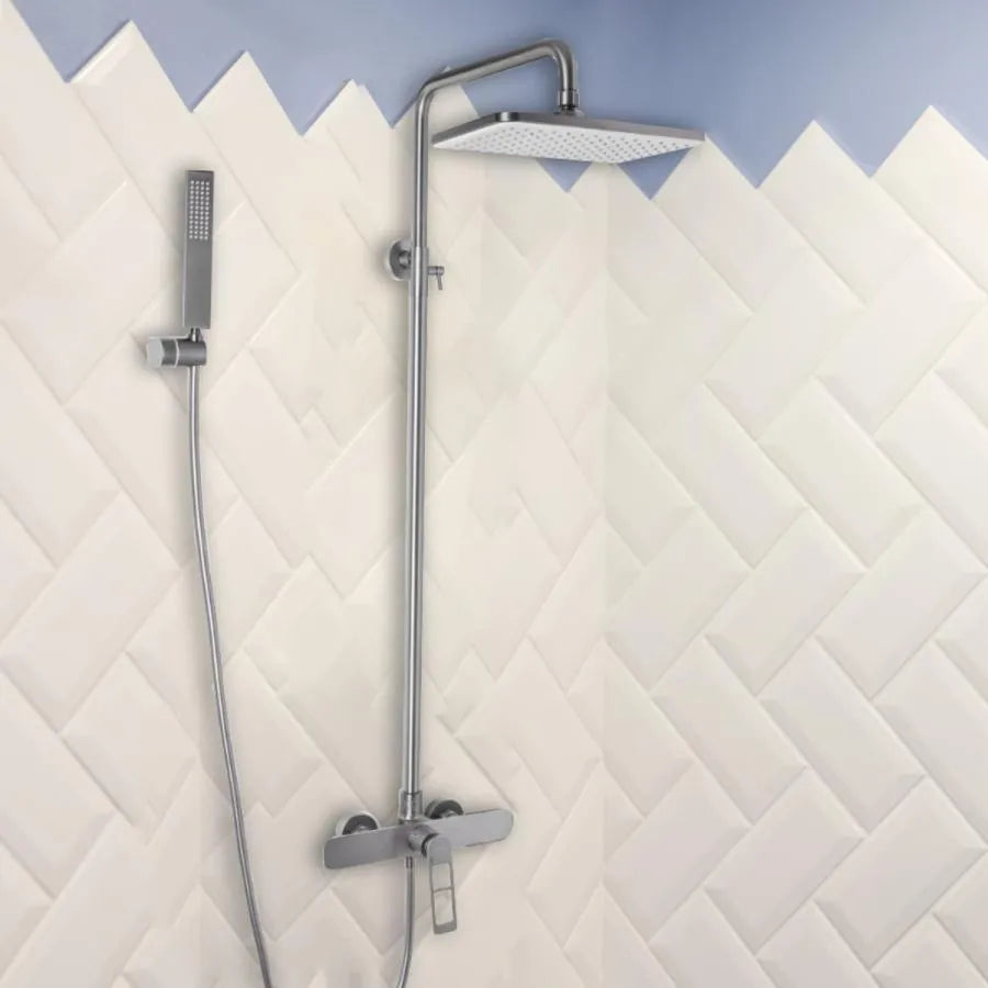 Colonne de douche, acier inoxydable SUS304, finition satinée, 9710N