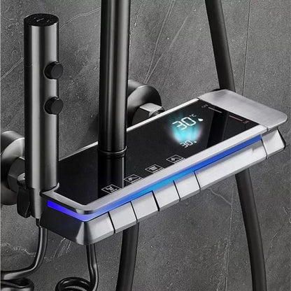 Colonne de douche en acier inoxydable, gris foncé, OD3904