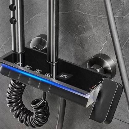 Colonne de douche en acier inoxydable, gris foncé, OD3904