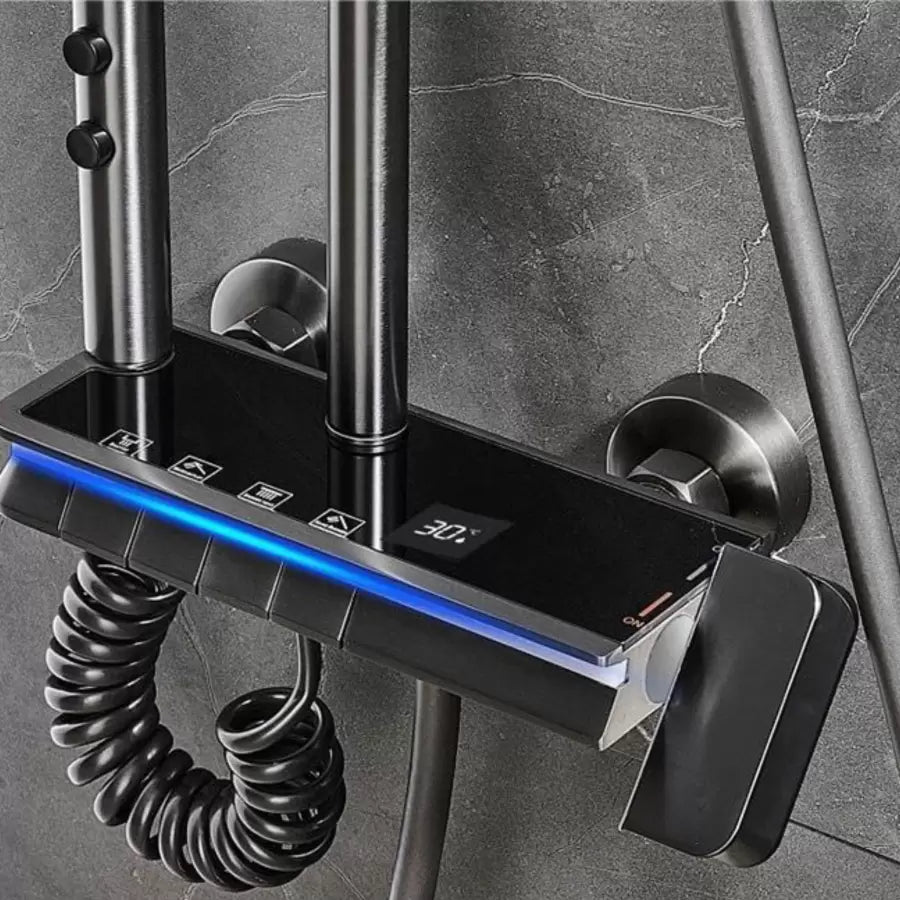 Colonne de douche en acier inoxydable, gris foncé, OD3904