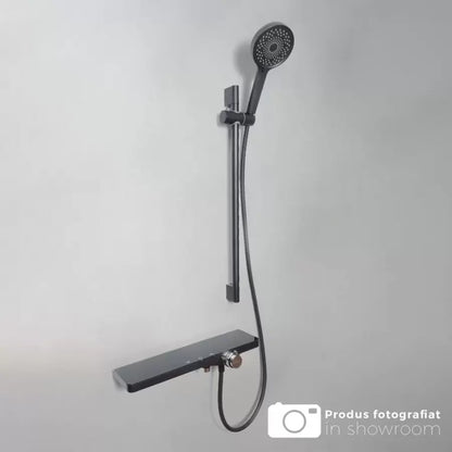 Colonne de douche en acier inoxydable brillant noir argent 11211H