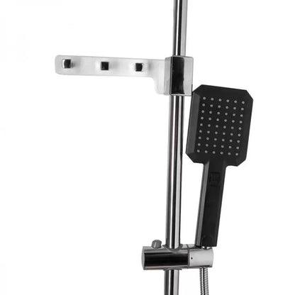 Colonne de douche avec écran LCD, acier inoxydable, noir, argent, SJG/006