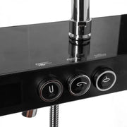 Colonne de douche avec écran LCD, acier inoxydable, noir, argent, SJG/003