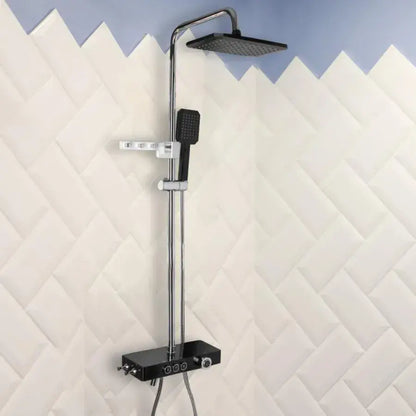 Colonne de douche avec écran LCD, acier inoxydable, noir, argent, SJG/003