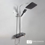 Colonne de douche avec écran LCD, acier inoxydable, noir, argent, SJG/006