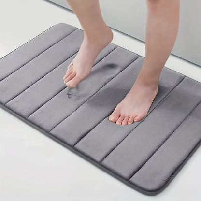 Lot de 3 tapis de bain, 50x40 cm, bleu, antidérapant