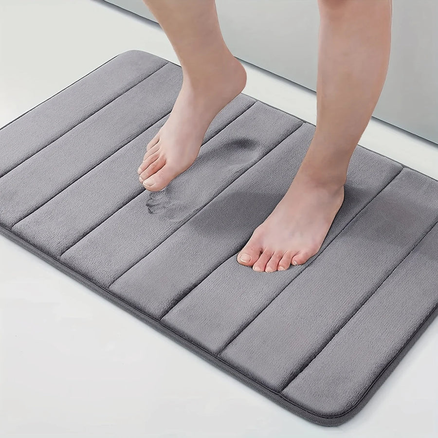 Lot de 3 tapis de bain, 50x40 cm, bleu, antidérapant
