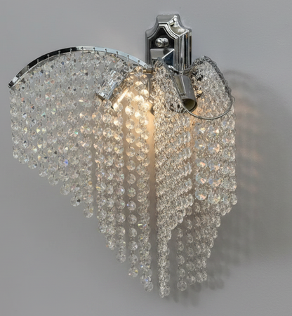 Lampe Ander Cristal 2x E14 Chrome Brillant, Rangs de cristaux