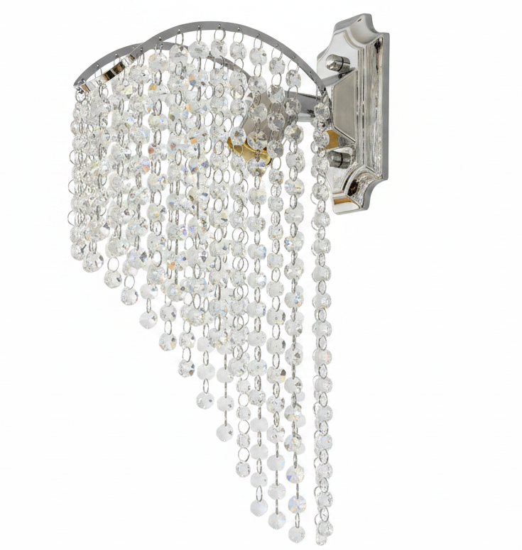 Lampe Cristal Ander 1x E14 Chrome Brillant