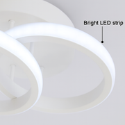 Lustre LED VERTEX CIRCULA 21W, 2 Cercles, Structure en Métal, Lumière Froide/Chaude/Neutre, Blanc