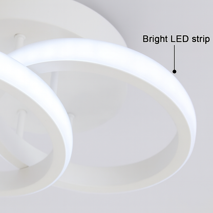 Lustre LED VERTEX CIRCULA 21W, 2 Cercles, Structure en Métal, Lumière Froide/Chaude/Neutre, Blanc