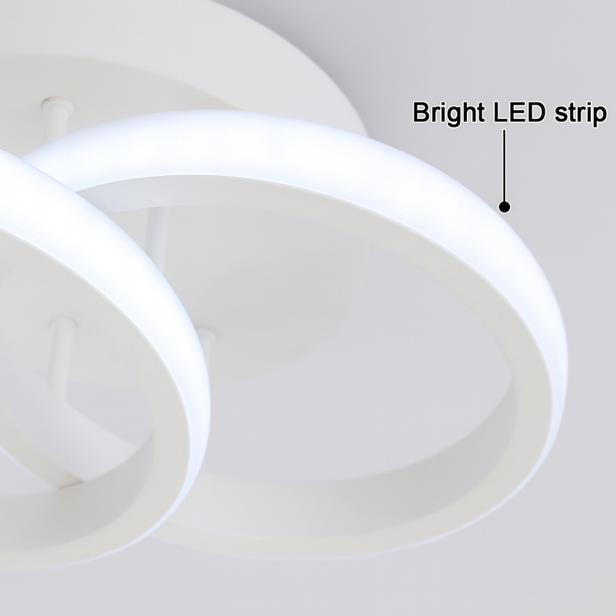Lustre LED VERTEX CIRCULA 21W, 2 Cercles, Structure en Métal, Lumière Froide/Chaude/Neutre, Blanc