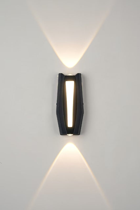 Applique murale LED Fantas extérieur et intérieur, 2 sources x 1W, IP65, métallique, noir, 3000K