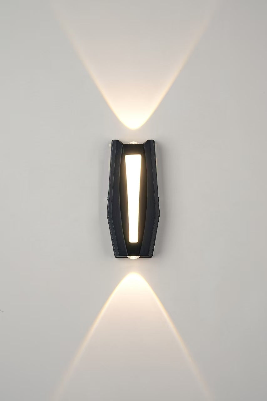 Applique murale LED Fantas extérieur et intérieur, 2 sources x 1W, IP65, métallique, noir, 3000K