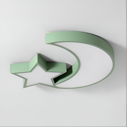 Lustre LED Sofia, 34W, acrylique vert, forme lune et étoile, 3000K/4000K/6000K