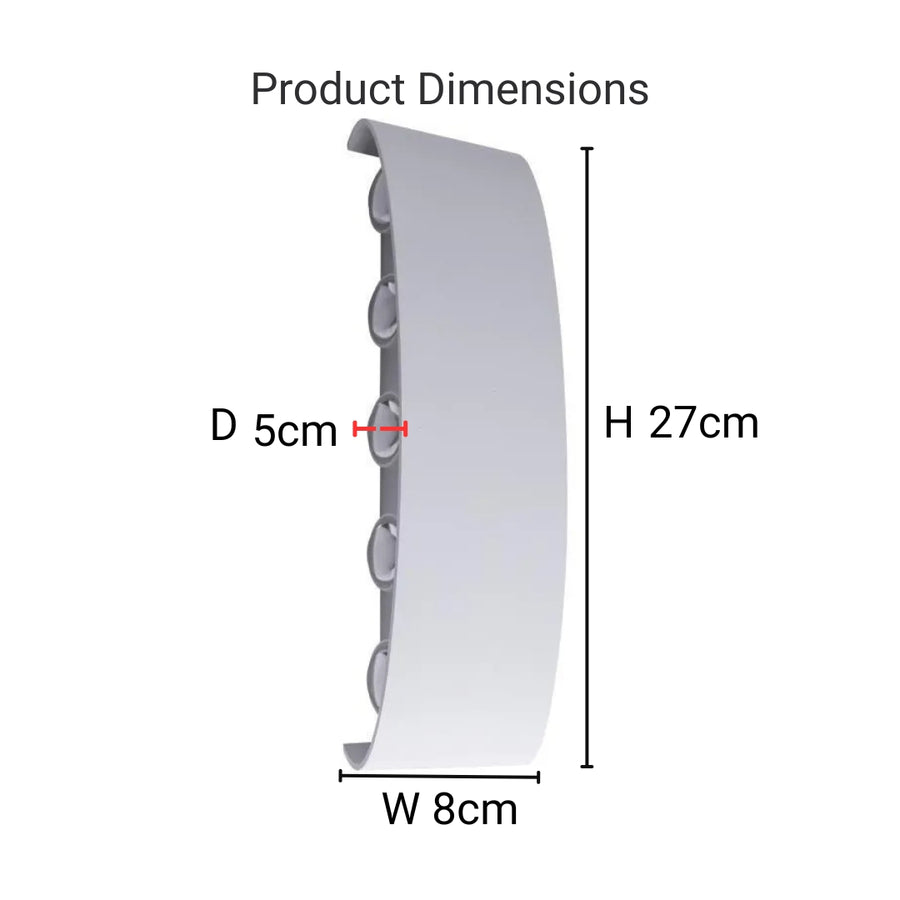 Applique murale LED Fantas intérieur/extérieur, 10 sources x 1W, IP65, blanc, 3000K