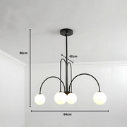 Lustre avec abat-jour, Torino, 4xE27, Noir, Métal