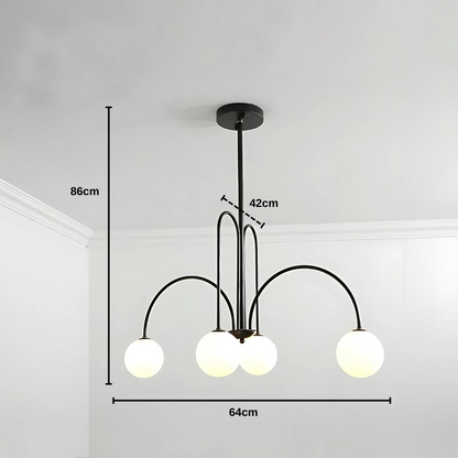 Lustre avec abat-jour, Torino, 4xE27, Noir, Métal