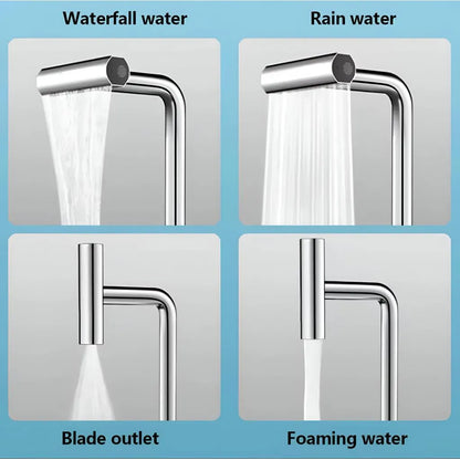 Robinet de lavabo Cartouche céramique Bec rotatif Chrome brillant Raccords inclus EC03