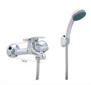 Mitigeur de baignoire, pomme de douche et flexible inclus, alliage, cartouche céramique, chrome, CD001