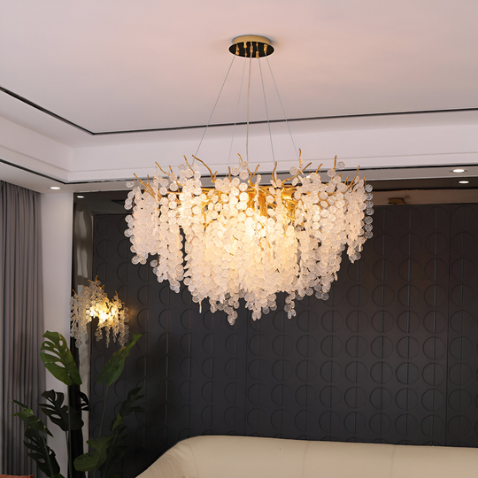 Lustre en cristal WALTZ Serenade, 6xG9, doré, 60 cm, lustres en cristal à hauteur réglable Titre par défaut Alessandro Design