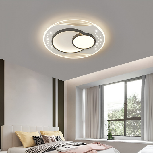 Lustre LED avec télécommande SERPENTA 125W, Rond, Lumière Froide/Chaude/Neutre, Dimmable, Noir