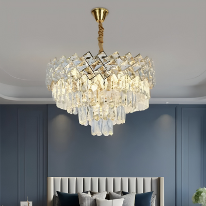 Lustre en cristal WINDSOR Nobile 5xE14, diamètre 40cm, or brillant, hauteur réglable