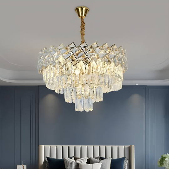 Lustre en cristal WINDSOR Nobile 5xE14, diamètre 39 cm, or brillant, lustres en cristal à hauteur réglable Titre par défaut Alessandro Design