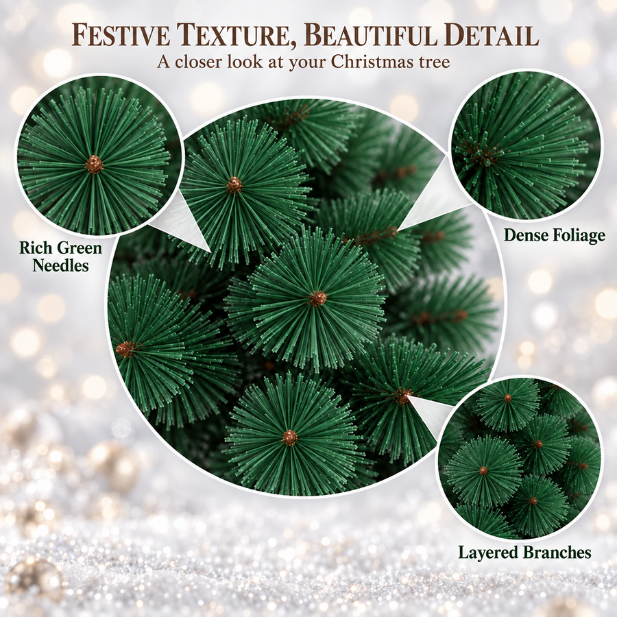Sapin artificiel MONTIA, 150 cm, 130 pointes, support métallique, vert