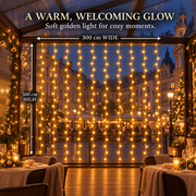 Rideau lumineux LED installation de Noël, lumière chaude, 300 x 300 cm, 300 LED