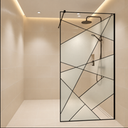 Paroi de douche à l'italienne VELIA, 90x195cm, métal, transparent et noir