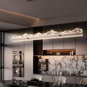 Lustre LED suspendu avec télécommande MARISTELLA 90W, Lumière Froide/Chaude/Neutre 3000K/4000K/6000K, Dimmable, Hauteur réglable, Or, Métal et Cristal