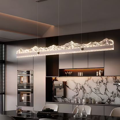 Lustre LED suspendu avec télécommande MARISTELLA 90W, Lumière Froide/Chaude/Neutre 3000K/4000K/6000K, Dimmable, Hauteur réglable, Or, Métal et Cristal