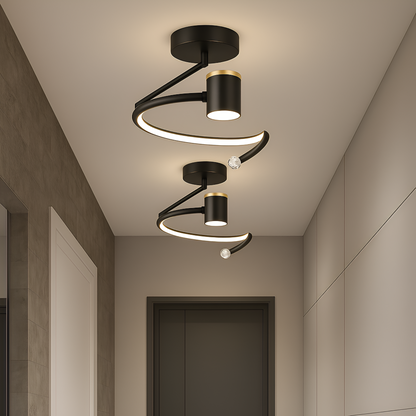 Lustre LED, 34W, Diamètre 24cm, Lumière Froide/Chaude/Neutre, Noir