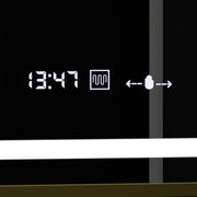 Miroir LED rectangulaire, 100 x 80 cm, Verite Royale Gold Motion Glow Marcello, système anti-buée, horloge et thermomètre, intensité variable