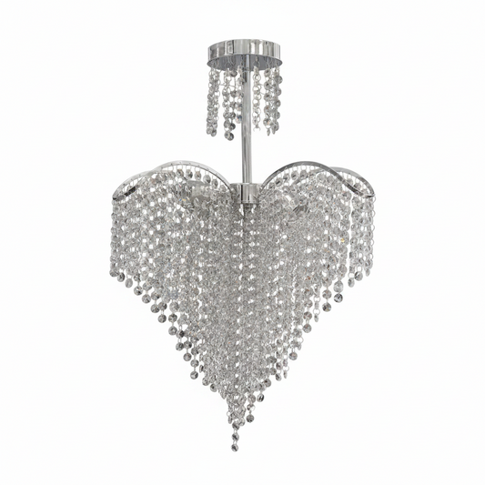 Lustre en cristal Baylor 4x E27 diamètre 44 cm argent