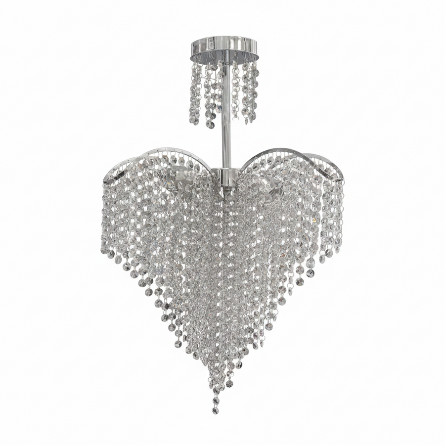 Ander Lustre en Cristal 4xE14 Diamètre 45cm Chrome