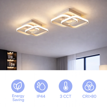 Lustre LED VERTEX Matrix, diamants superposés, cadres métalliques, 11 W, 2 diamants, lumière froide/chaude/neutre 3000K/4000K/6000K, blanc