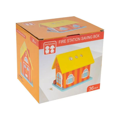 Tirelire jouet pour pièces et billets, 3 pièces, multicolore, en bois