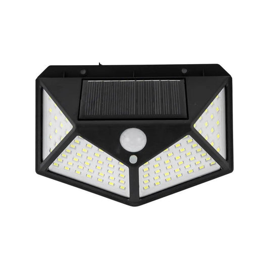 Lampe Solaire avec Détecteur de Mouvement, 100 LED, 20W, IP.65, Noir