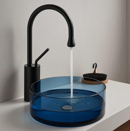 Lavabo de salle de bain en résine 45x15 cm bleu ciel Default Title Alessandro Design
