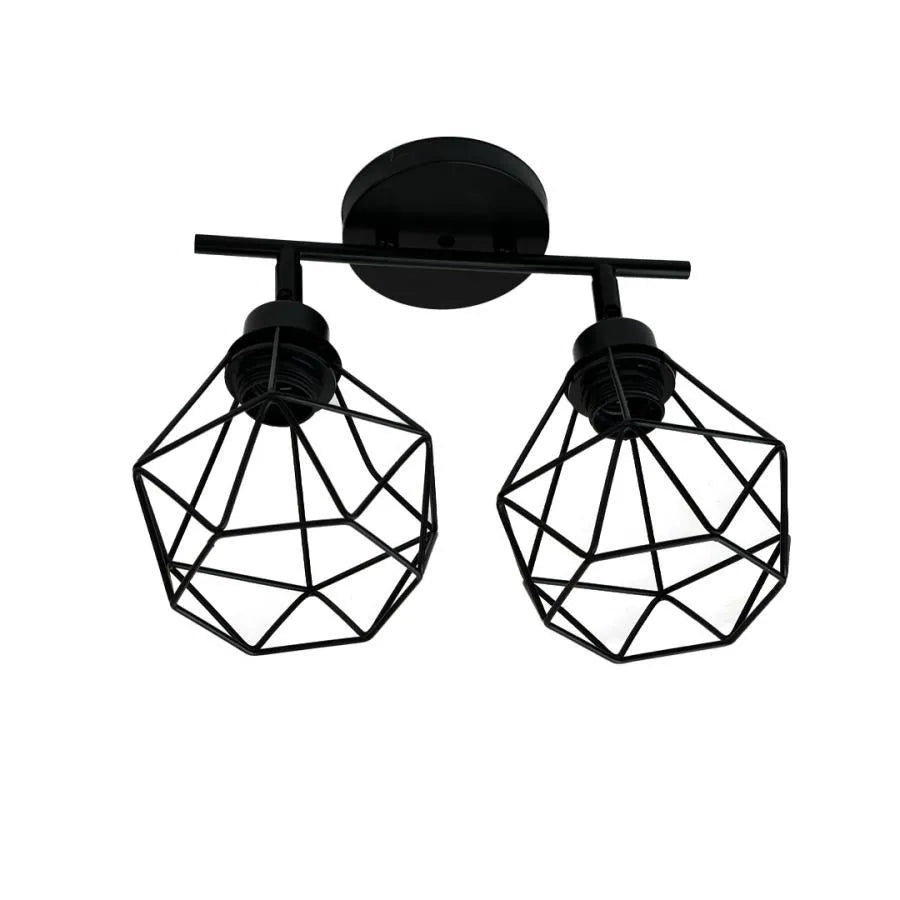Lustre Aerope, 2x E27, Métal, Noir
