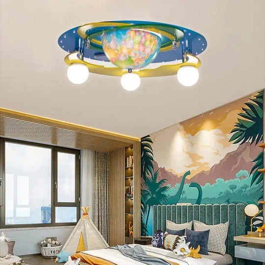 BETI Lustre pour Enfants avec Globe Rotatif, 3xE27, Haut-Parleur Bluetooth Intégré, Bleu Lustres pour Enfants Default Title Alessandro Design