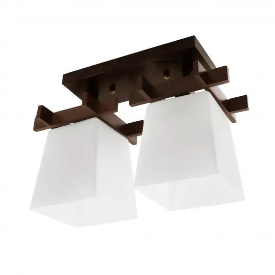 Lustre Cala 2x E27 Blanc Marron Lustres Classiques Titre par Défaut Alessandro Design