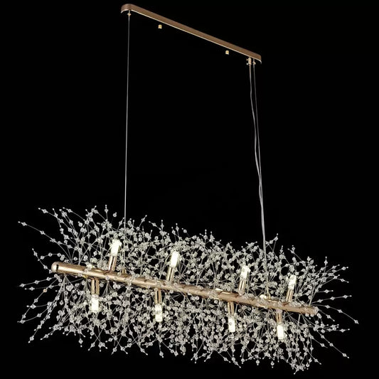 Lustre en cristal Lachlan 8x G9 doré