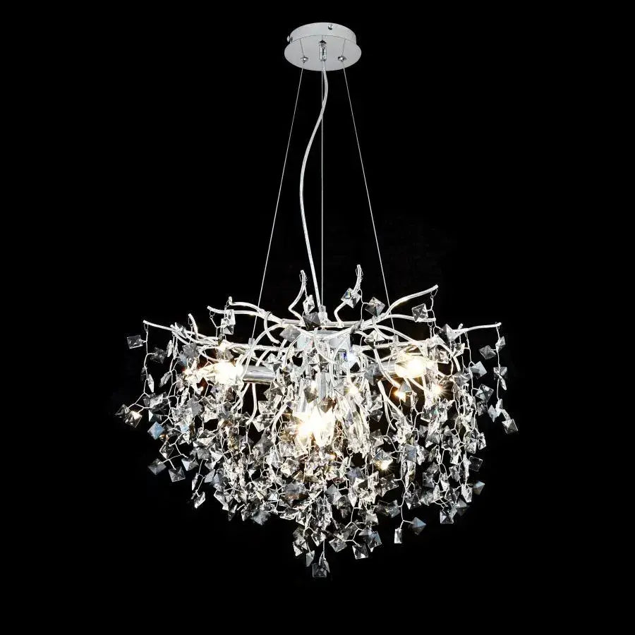Lustre en cristal Konnan 6*E14 diamètre 60 cm blanc