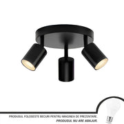 Lustre Joom avec projecteurs ronds, 3 X GU10, noir